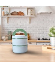 Hi Tech Sales Double Layer Lunch Box with Handle Insulated Food Storage Container for Home, Office, or Travel – Color May Vary and Stainless Steel Water Bottle 1000 ml Free