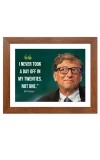 Bill Gates & Famous Quote Brown Frame, 16x20InchesInspirational Wall Art for Office, Home DecorIdeal Spiritual Gift