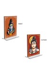 Lord Shiva Acrylic T-Style Photo Stand, Compact and Stylish Spiritual Display, easily change 2 photos (Pack of 1)