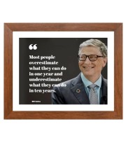 Bill Gates & Famous Quote Brown Frame, 12x16InchesInspirational Wall Art for Office, Home DecorIdeal Spiritual Gift