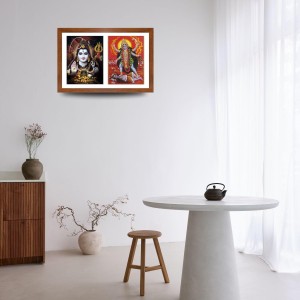 Lord shiva and goddess mahakali Photo Frame - 13x17Inches - Spiritual Artwork for Home Decor, Puja Room and Office Decoration