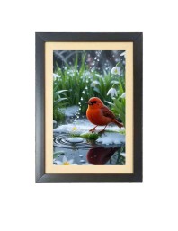 The cute bird Black Photo Frame Funny Animal and Bird Cartoon Art