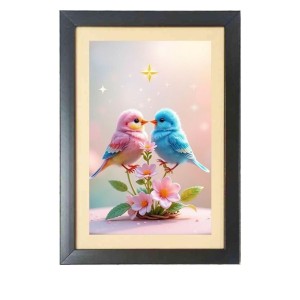 Love birds Photo Frame Funny Animal and Bird Cartoon Art, Black color, 13x17 Inch Love birds Photo Frame Funny Animal and Bird Cartoon Art, Black color, 13x17 Inch