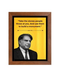 Shree Ratan Naval Tata & Famous Quote Brown Frame, 18x22InchesInspirational Wall Art for Office, Home DecorIdeal Spiritual Gift