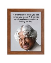 A P J Abdul Kalam & Famous Quote Brown Frame, 10x14InchesInspirational Wall Art for Office, Home DecorIdeal Spiritual Gift