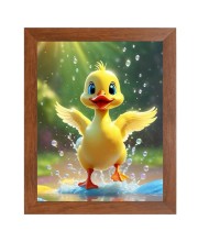 AI Funny Cute Duck Art Picture for Kids - 10x14 inches, Brown Color - Perfect Wall Decor for Children's Room