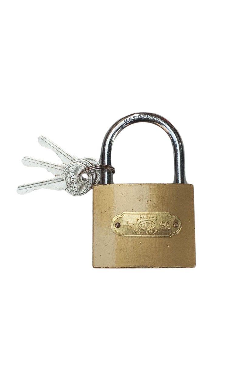 Brass Square Lock (KAIZING) with 3 Keys, Durable and Secure Lock for Home, Office, and Outdoor Use