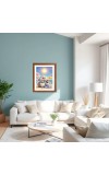 AI Funny Cute penguins Art Picture for Kids - 10x14 inches, Brown Color - Perfect Wall Decor for Children's Room