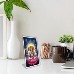 Car Desk/Table Top Panchmukhi Hanuman Acrylic L-Style Photo Stand - 2.5x3.5 Inches, Compact And Stylish Spiritual Display (F6673)