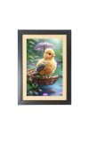 The cute bird under umbrella Black Photo Frame Funny Animal and Bird Cartoon Art