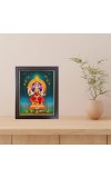 Hitech Sales Laxmi Devi Photo Frame for Pooja Room, Temple Decor, Home Decoration and Gift (Wall and Tabletop, Rectangular, Polystyrene Frame, Printed Photo, 24 x 29 cm, Black)