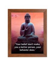 Buddha & Famous Quote Brown Frame, 14x18InchesInspirational Wall Art for Office, Home DecorIdeal Spiritual Gift