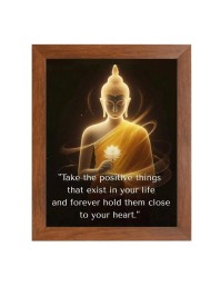 Buddha & Famous Quote Brown Frame, 12x16InchesInspirational Wall Art for Office, Home DecorIdeal Spiritual Gift