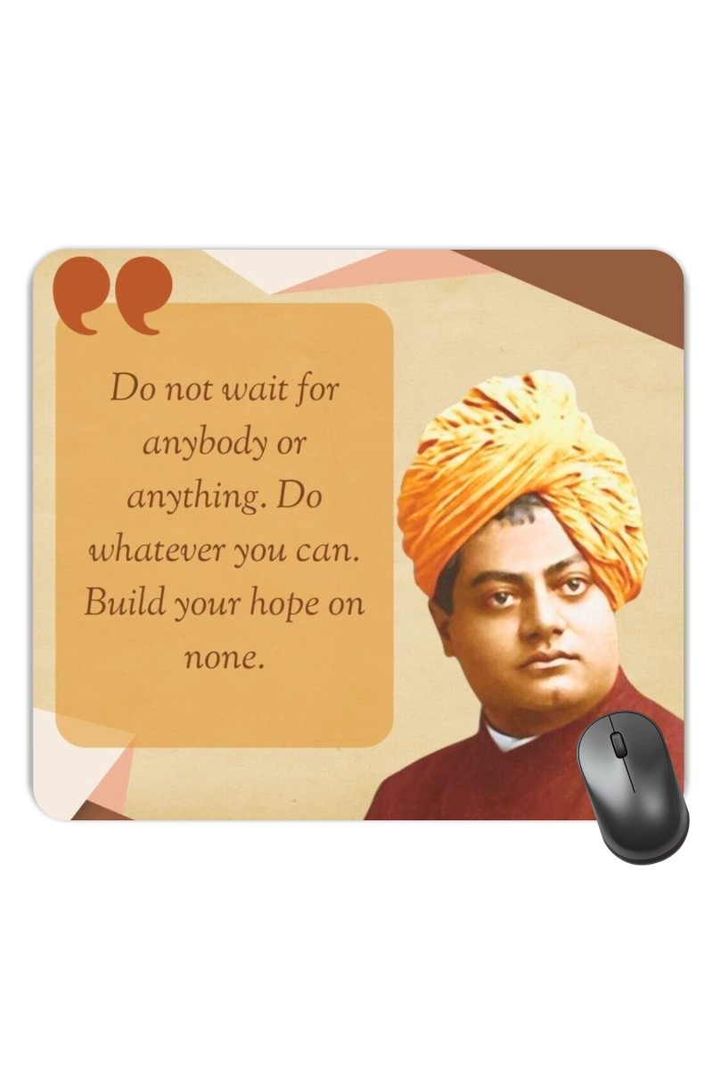 Customized Swami Vivekanda Quotes Picture Sublimation Mouse Pad | 8 X 7.5 Inch | Smooth Cloth Surface | Non-Slip Rubber Base | Personalized Mousepad for Laptop & Desktop (F17046)