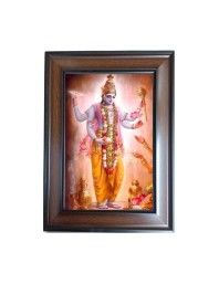 Hi Tech Sales Lord Vishnu Polystyrene Photo Frame for Wall Decor Home, Office, and Temple - Printed Photo, Pack of 1