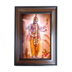 Hi Tech Sales Lord Vishnu Polystyrene Photo Frame for Wall Decor Home, Office, and Temple - Printed Photo, Pack of 1