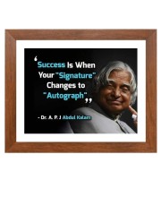 A P J Abdul Kalam & Famous Quote Brown Frame, 10x14InchesInspirational Wall Art for Office, Home DecorIdeal Spiritual Gift