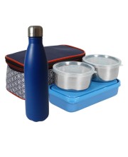 Combo of Lunchbox & 750ml Stainless Steel Water Bottle | Leak-Proof, BPA-Free, Ideal for Office, School, Travel | Durable & Eco-Friendly