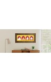 Hitech Sales Anukul Chandra Thakur Pariwar, Barda, Barama, Anukul Thakur, Babai Da - Photos in One Religious Photo Frame (16.6 x 6.6 inches, Golden, Pvc Frame)
