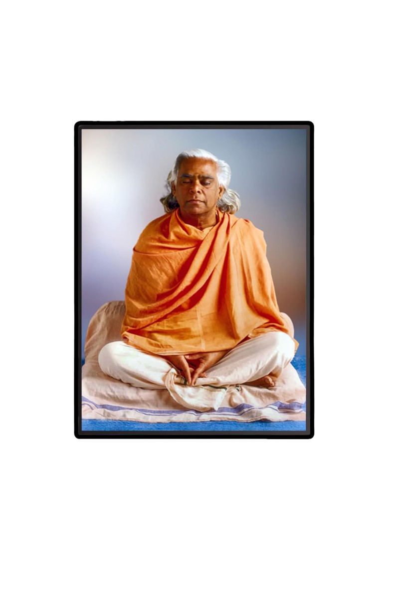Swami Vishnudevananda Laminated Photo (9x11 Inches Without glass) Divine Blessings for Table and Walls,Home & Office and Temple Decoration