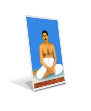 Car Desk/Table Top Sri Sri Sri Thakur Anukul Acrylic L-Style Photo Stand - 2.5x3.5 Inches, Compact And Stylish Spiritual Display (F6707)