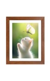AI Funny Cute Cat Art Picture for Kids - 10x14 inches, Brown Color - Perfect Wall Decor for Children's Room