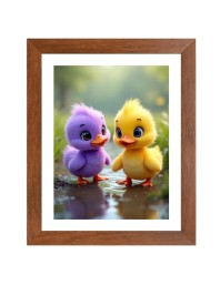 AI Funny Cute Duck Art Picture for Kids - 10x14 inches, Brown Color - Perfect Wall Decor for Children's Room