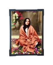 HiTechMart Ma Anandamayi Devi Photo Frame – Wooden Laminated Spiritual Frame for Home & Office | Hindu God Picture Frame – Divine Meditation Decor Gift (5x7Inch)