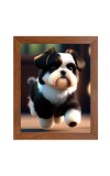 AI Funny Cute Puppy Dog Art Picture for Kids - 16x20 inches, Brown Color - Perfect Wall Decor for Children's Room