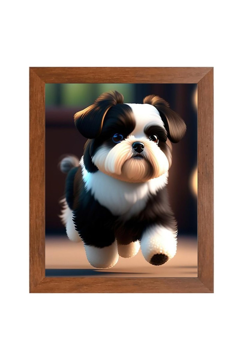 AI Funny Cute Puppy Dog Art Picture for Kids - 16x20 inches, Brown Color - Perfect Wall Decor for Children's Room
