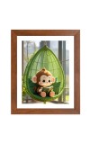 AI Funny Cute Monkey Art Picture for Kids - 18x22 inches, Brown Color - Perfect Wall Decor for Children's Room