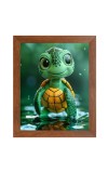 AI Funny Cute Tortoise Art Picture for Kids - 12x16 inches, Brown Color - Perfect Wall Decor for Children's Room