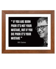 Bill Gates & Famous Quote Brown Frame, 14x18InchesInspirational Wall Art for Office, Home DecorIdeal Spiritual Gift