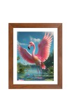 AI Funny Flamingo Art Picture for Kids - 14x18 inches, Brown Color - Perfect Wall Decor for Children's Room