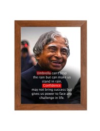 A P J Abdul Kalam & His Famous Quote Photo Frame - Brown Frame, Perfect for Office & Wall Decoration, Ideal Gift
