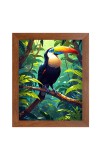 AI Funny Bird Art Picture for Kids - 16x20 inches, Brown Color - Perfect Wall Decor for Children's Room