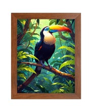 AI Funny Bird Art Picture for Kids - 10x14 inches, Brown Color - Perfect Wall Decor for Children's Room