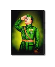 Netaji Subhash Candra Bose Laminated Photo - 13x15 Inches, Divine Blessings for Home & Office and Temple Decoration