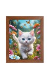 AI Funny Cute Cat Art Picture for Kids - 10x14 inches, Brown Color - Perfect Wall Decor for Children's Room