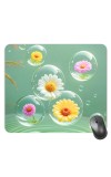 Customized Bubbles Flowers Picture Sublimation Mouse Pad | 8 X 7.5 Inch | Smooth Cloth Surface | Non-Slip Rubber Base | Personalized Mousepad for Laptop & Desktop (F17216)