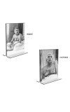 Car Desk/Table Top Sri Sri Anukul chandra Thakur Acrylic T-Style Photo Stand - 2.5x3.5 Inches, Compact and Stylish Spiritual Display, easily change 2 photos (Pack of 1)