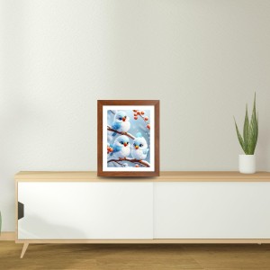 AI Funny Cute Birds Art Picture for Kids - 12x16 inches, Brown Color - Perfect Wall Decor for Children's Room