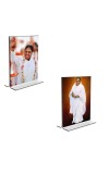 Car Desk/Table Top Maa AMRITANANDAMAYI Acrylic T-Style Photo Stand - 2.5x3.5 Inches, Compact and Stylish Spiritual Display, easily change 2 photos (Pack of 1)