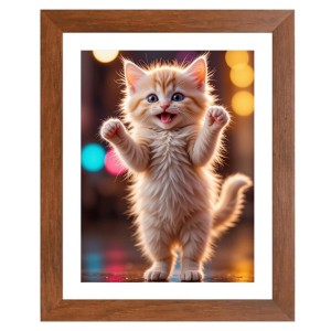 AI Funny Cute Kitty Cat Art Picture for Kids - 10x14 inches, Brown Color - Perfect Wall Decor for Children's Room AI Funny Cute Kitty Cat Art Picture for Kids - 10x14 inches, Brown Color - Perfect Wall Decor for Children's Room