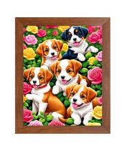 AI Funny Cute Dog Art Picture for Kids - 10x14 inches, Brown Color - Perfect Wall Decor for Children's Room