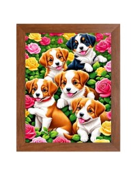 AI Funny Cute Dog Art Picture for Kids - 12x16 inches, Brown Color - Perfect Wall Decor for Children's Room