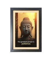Buddha & His Famous Quote Photo Frame - Brown Frame, 11x15 Inches, Perfect for Office & Wall Decoration, Ideal Gift