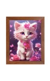 AI Funny Cute Kitty Cat Art Picture for Kids - 16x20 inches, Brown Color - Perfect Wall Decor for Children's Room