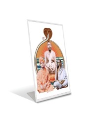 Car Desk/Table Top Ramakrishna Paramahamsa,Swami,Sarada Devi Vivekananda Acrylic L-Style Photo Stand - 2.5x3.5 Inches, Compact And Stylish Spiritual Display (F6688)
