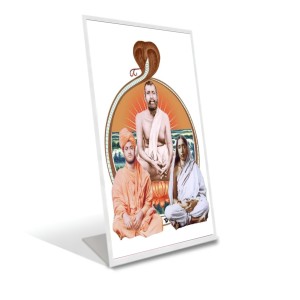 Car Desk/Table Top Ramakrishna Paramahamsa,Swami,Sarada Devi Vivekananda Acrylic L-Style Photo Stand - 2.5x3.5 Inches, Compact And Stylish Spiritual Display (F6688)